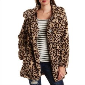 Cheetah faux fur coat